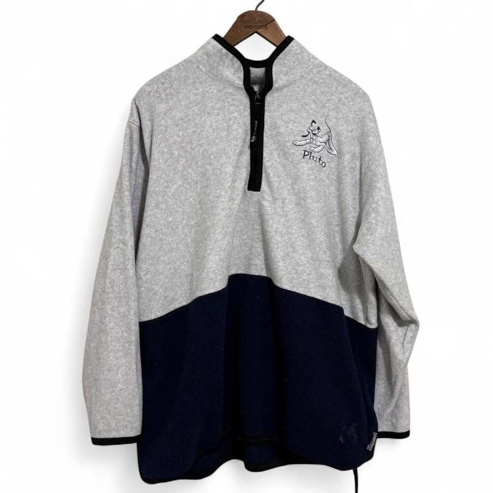 Mickey Unlimited Pluto Vintage Colorblock 1/4 Zip Fleece Pullover